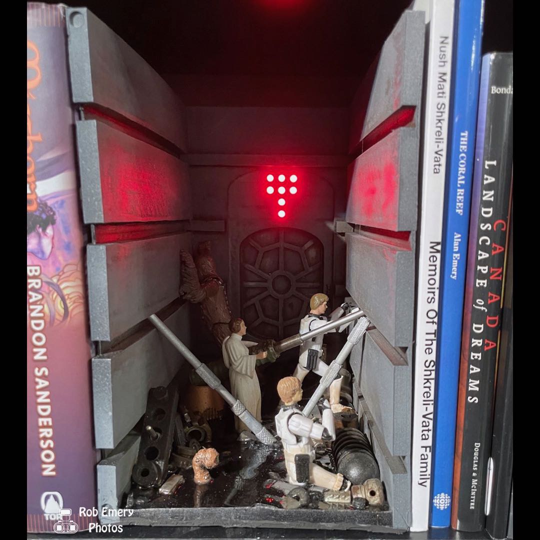 Star Wars trash compactor book nook